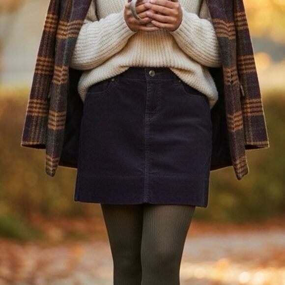 Vintage Fossil Mini Skirt Womens 26 Purple Velvet Mid Rise Preppy Retro 90s Fall - Picture 1 of 5